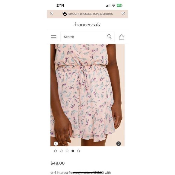 NWT SZ XL ROW A Laney Godet Surplice purina Romper in Blush Print with Flutter S - Picture 4 of 11